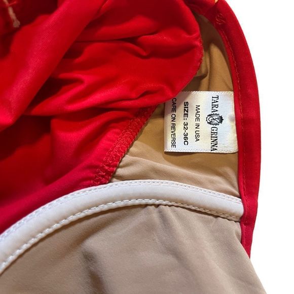 Tara Grinna Red Tankini  Size 32-36C Split Open Back - Picture 6 of 8